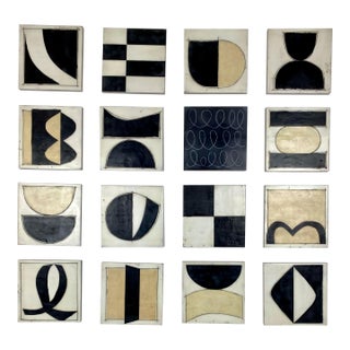Encaustic Collage Installation by Gina Cochran - "Extra Extra" - 16 Panels For Sale