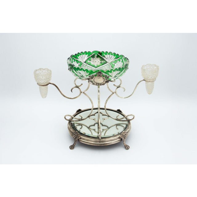 Colorless and Green Glass Planter For Sale - Image 6 of 6