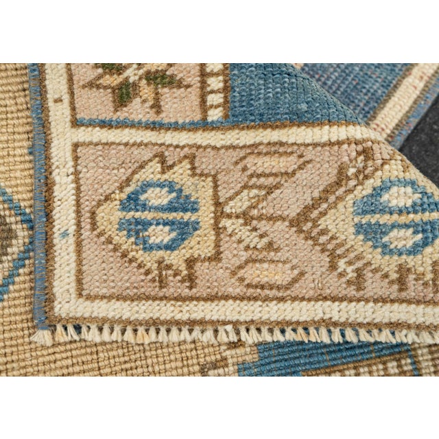 Turkish Mini Rug Oriental Hand Knotted Vintage Rug 1'5" x 3' #21221 For Sale In Houston - Image 6 of 8