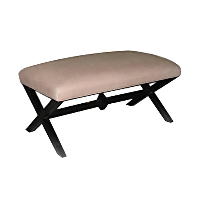 Contemporary Bespoke Ebonized Long Bench For Sale - Image 3 of 5