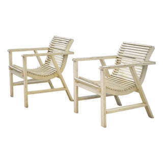 Vintage Wooden Armchairs, 1950s, Set of 2 For Sale