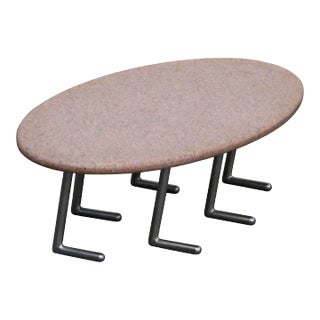 Jonathan Bonner Granite Postmodern Coffee Table, circa 1980, Signed For Sale