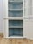 Antique Painted White Corner China Cabinet Pane Glass Door 1800s Display Cabinet For Sale - Image 10 of 18