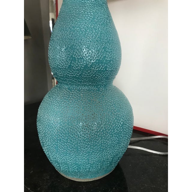 Ceramic The Natural Light Company Aqua Dimpled Glaze Ceramic Base Table Light #5685 For Sale - Image 7 of 10