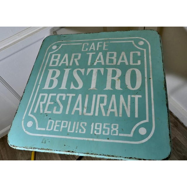 Vintage French Enamel Bistro Table, 1950s For Sale - Image 6 of 9