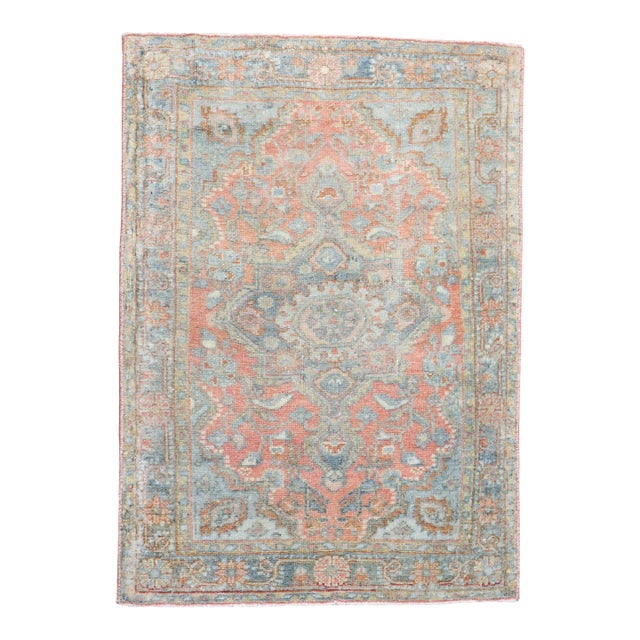 Antique Zabihi Collection Persian Sarouk Small Rug For Sale