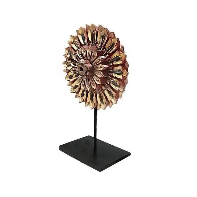 Reclaimed Wood Thai Flower Sculpture, Early 19th Century For Sale In New York - Image 6 of 9