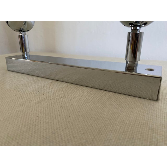 Vintage Adjustable Chrome Double Wall Light by Sijaj Hrastnik, Slovenia, 1990s For Sale - Image 10 of 11