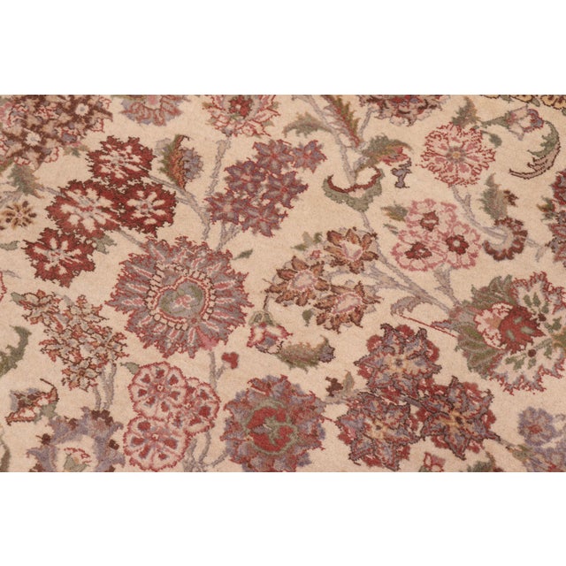 Shabby Chic Shabby Chic Kashan Pak-Persian Ivory/Brown Wool Rug - 9'1'' X 12'1'' For Sale - Image 3 of 9