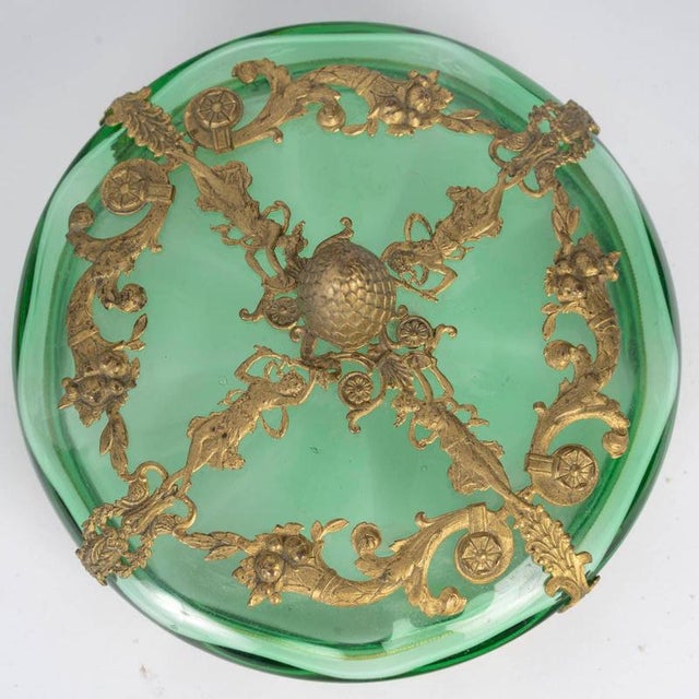 Metal Napoleon III Crystal and Gilt Brass Box, 19th Century For Sale - Image 7 of 9