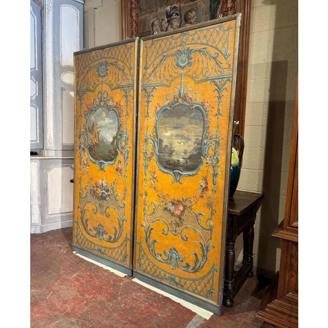 Decorate a living room with style with this elegant pair of antique panels. Created in France circa 1830, and measuring 7...