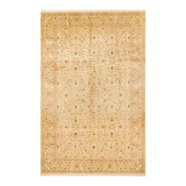 Ivory Mogul, One-of-a-Kind Hand-Knotted Area Rug in Ivory, 6' 0" x 9' 5" For Sale - Image 8 of 8