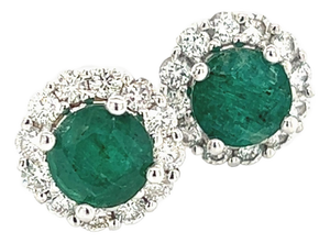 Natural Emerald Diamond Earrings 14k Gold 3.02 TCW Certified