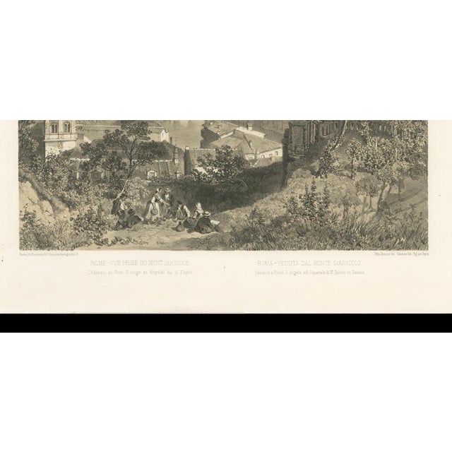 Benoist, Panoramic View from Janiculum Hill, Rome Tiber & Vatican, 1860s, Print For Sale - Image 8 of 9
