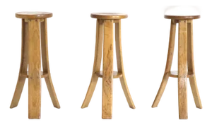 Vintage Brutalist Bar Stools, 1970s, Set of 3