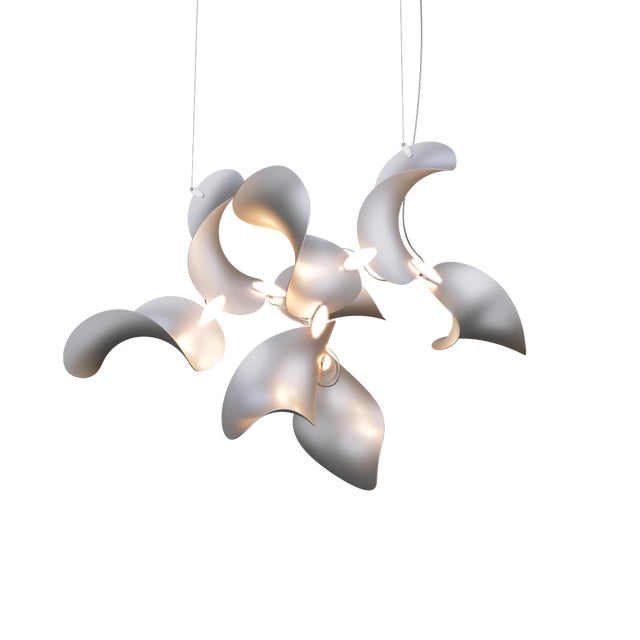 Dune 8 Cluster Pendant Light with Silver Anodized Shades by Daniel Becker For Sale - Image 10 of 10