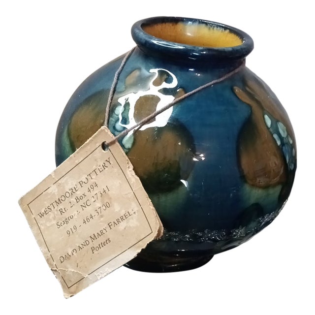 Gorgeous Signed David Farrel Westmoore Nc Art Studio Reactive Glaze Depose Vase. For Sale
