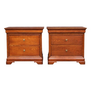 Louis Philippe Style Cherry Nightstands by Stickley – Pair For Sale