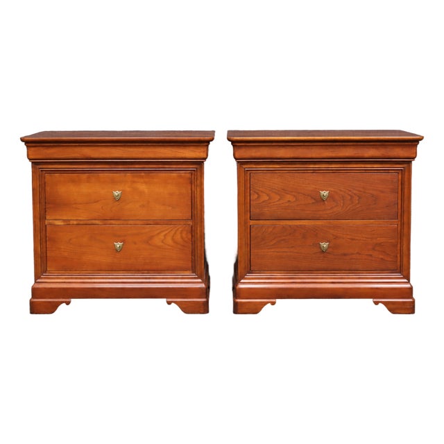Louis Philippe Style Cherry Nightstands by Stickley – Pair For Sale