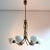 1950s Opaline and Brass Italian Chandelier in the style of Stilnovo, 1950s For Sale - Image 5 of 14