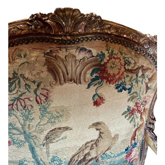 Louis XV Style Giltwood Fauteuil, in the Manner of Jean-Baptiste Tilliard, 19th Century For Sale In Washington DC - Image 6 of 15