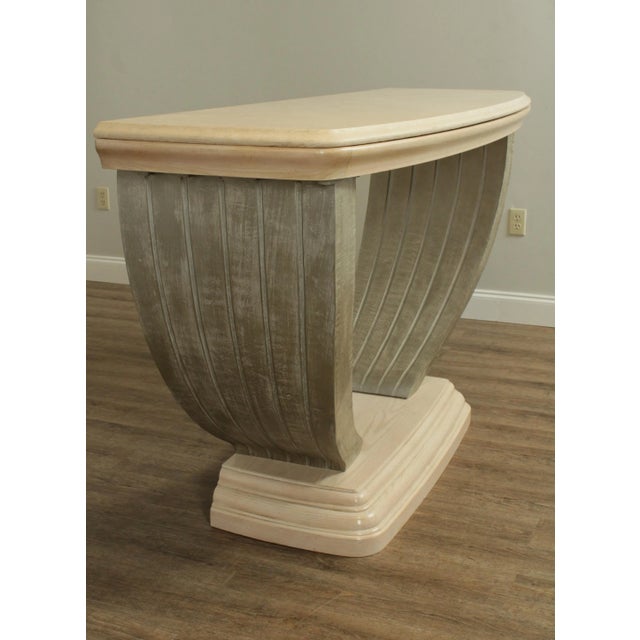 Large Postmodern Travertine Top Console Table Chairish