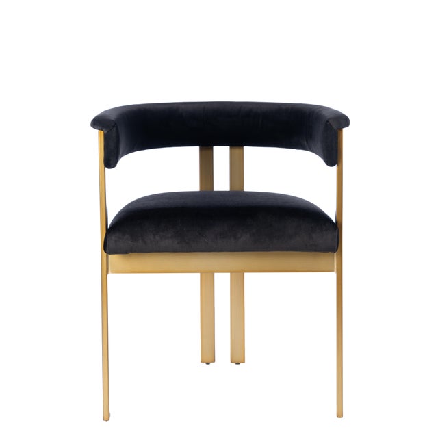 Contemporary Black and Gold Upholstered Dining Chair Chairish