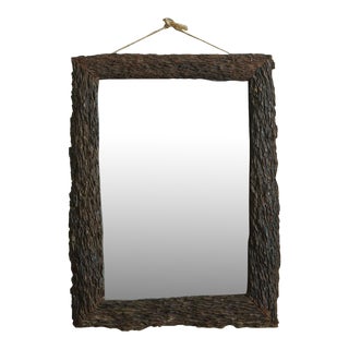 Rectangular Carved Bavarian Wood Frame Mirror, 20th Century For Sale
