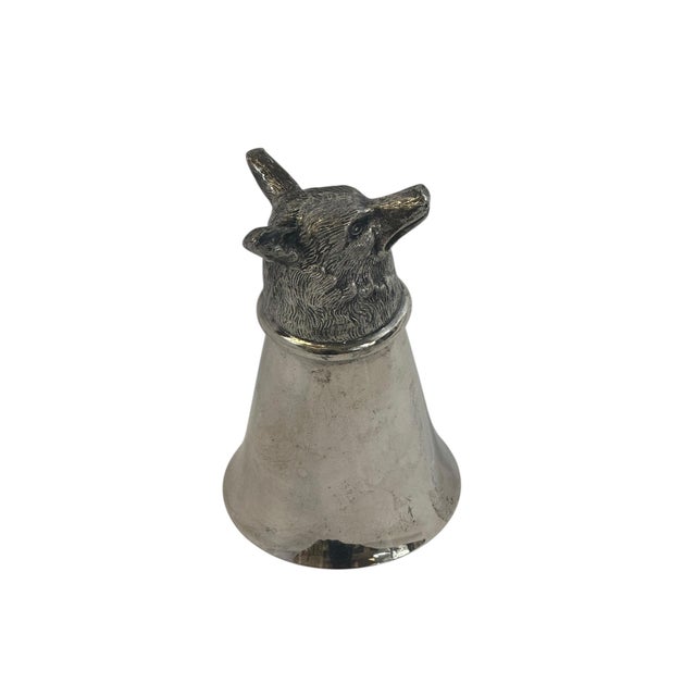 Silver Vintage Silverplate Foxhead Stirrup Cup For Sale - Image 8 of 12