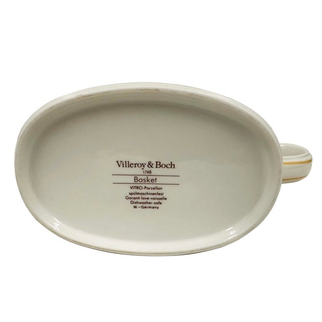 Vintage Set of Villeroy and Boch Basket Gravy Boat and Matching Under Plate For Sale - Image 11 of 11