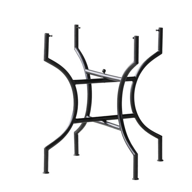 Matthew Izzo Home Moroccan Zellige Tamegroute Green Tile and Iron X Base 32" Round Bistro Table For Sale - Image 4 of 5