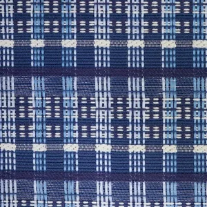 Schumacher Zealand Check Fabric in Denim