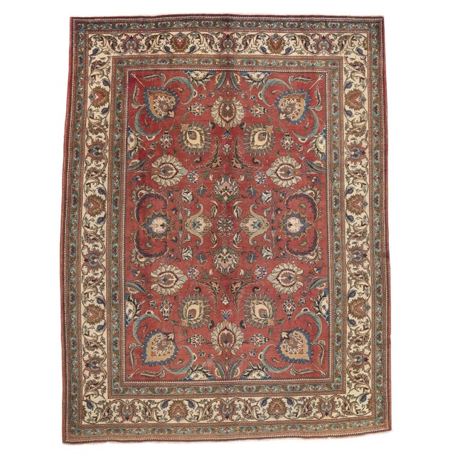 Mid 20th Century Earthy Vintage Persian Tabriz Rug, 11'01 X 14'05 For Sale - Image 10 of 10