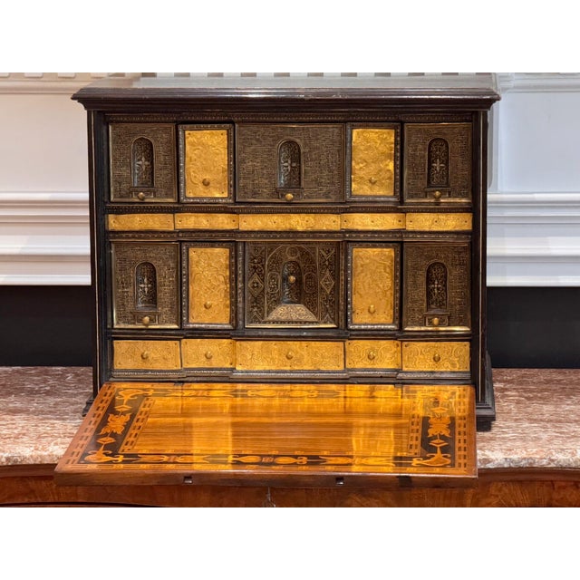 Wood Early 17th Century Italian Traveling Cabinet For Sale - Image 7 of 15