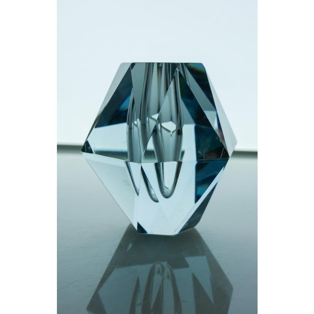 Dimond-Shaped Crystal Vase from Strömbergshyttan, Sweden For Sale - Image 9 of 14