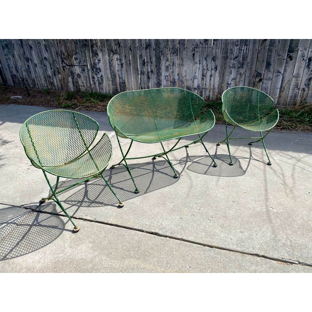 1950's 3 Piece 'Clamshell' or 'Orange Slice' Patio Set, attributed to Maurizio Tempestini for Salterini This set is sturdy...