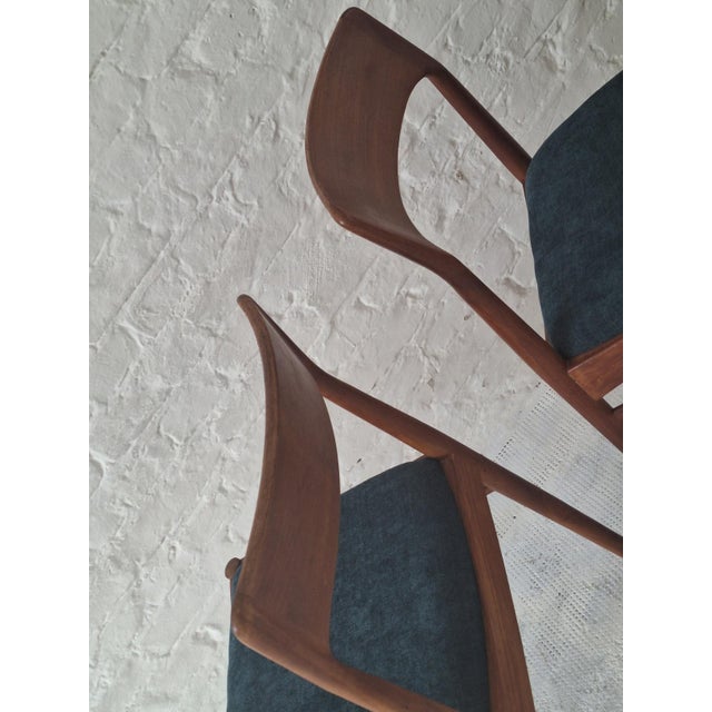 Brown Vintage Teak Dining Chairs by Henning Kjærnulf for KS Møbler, Denmark, 1960s, Set of 2 For Sale - Image 8 of 15