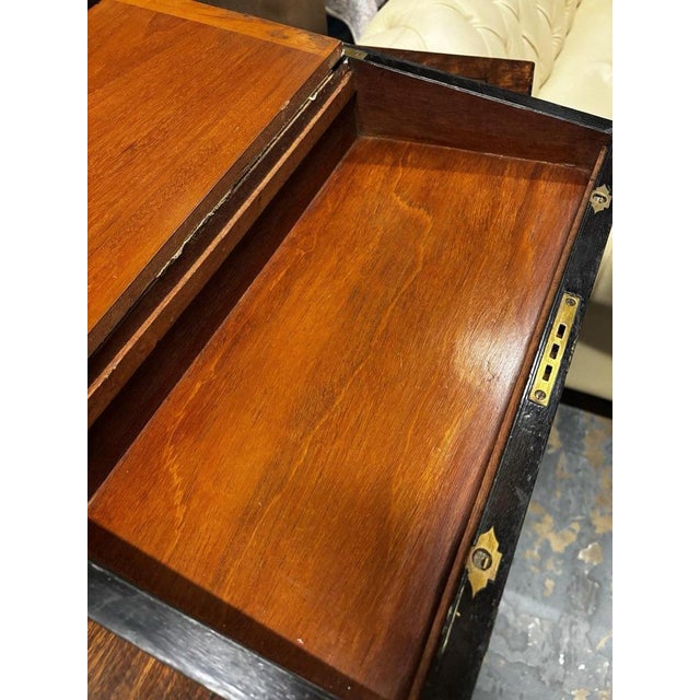 Victorian Campaign Burr Walnut Writing Box with Fitted Interior and Secret Drawers For Sale - Image 12 of 14