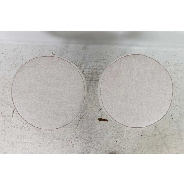 Pair of Round Midcentury Style Hairpin Benches or Stools For Sale - Image 4 of 9