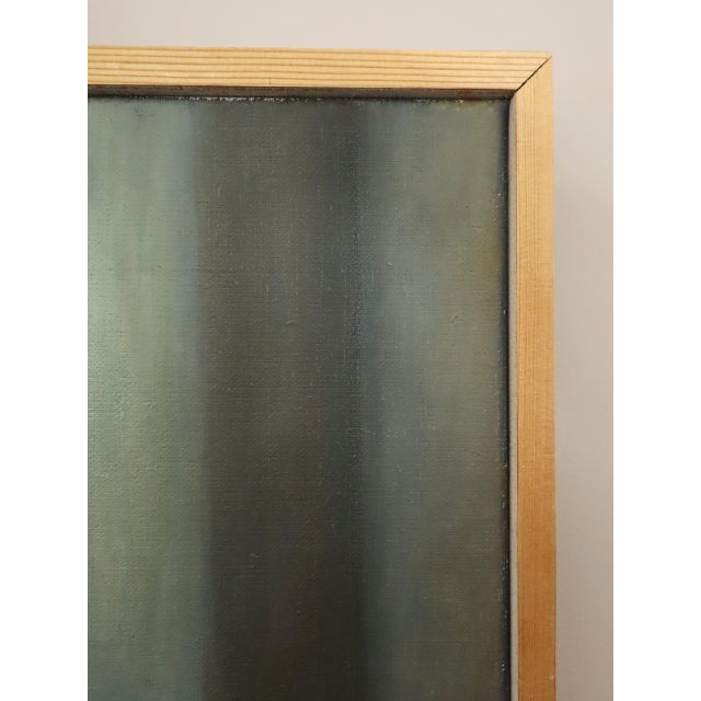Textile Mid-Century Modern 'Sunlit Landing' Vintage Swedish Original Interior Oil Painting, Framed For Sale - Image 7 of 14