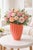 This beautiful orange/coral, 13" high, vase can be the highlight of your table top or a standout on your MCM buffet. The...