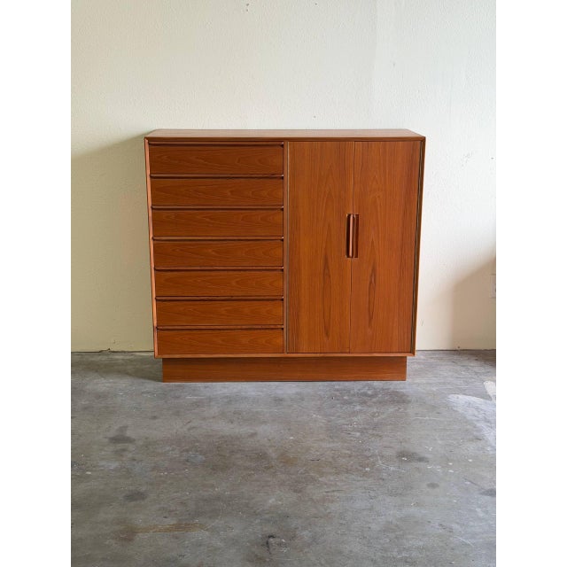 Scandinavian Teak Highboy - Mid-Century Modern Gentleman’s Chest by Westnofa, Norway, 1960s For Sale - Image 12 of 12