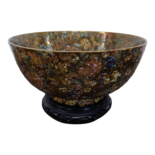Vintage Satsuma "Thousand Flowers" Bowl For Sale