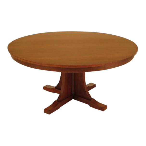 Stickley Arts & Crafts Round Solid Cherry Dining Table Chairish