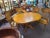 Vintage 1990’s Cal Oak, Inc. Solid Oak Dining Table with Leaf and Magnificent Antique Reproduction Oak 8-Spindle Double...