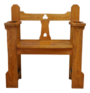 Arts and Crafts English Oak Hall Bench, 1900