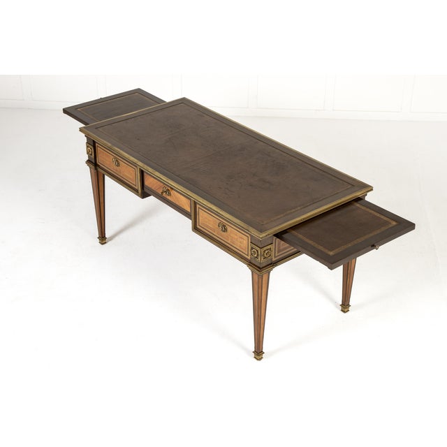 Wood Antique French Bureau Plat, 1800s For Sale - Image 7 of 14