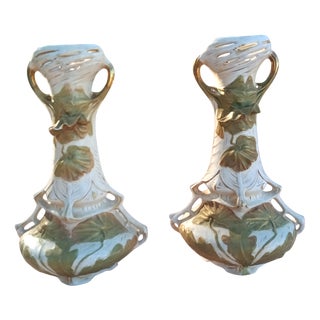 Art Nouveau Bohemia Vases from Royal Dux Bohemia, 1890s, Set of 2 For Sale