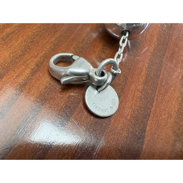 Traditional 1980s Tiffany Sterling Silver Ball Beaded Necklace 36 Inch For Sale - Image 3 of 3