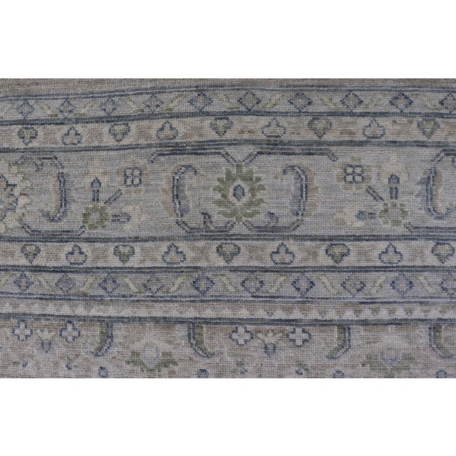 Early 21st Century Keivan Woven Arts Square Modern Oushak on Light Cream Background 11'10 X 12'2 For Sale - Image 5 of 11